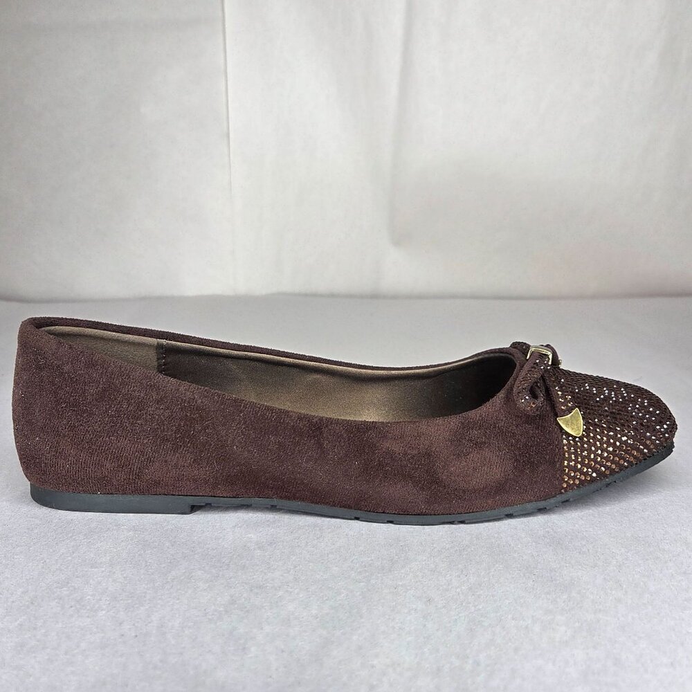 NWOT Kenneth Cole Reaction Women's Ellie Chocolate Brown Ballet Flats - Picture 2 of 8